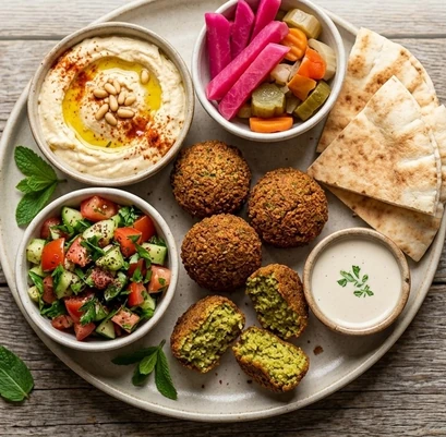 Best falafel platter with hummus and salad in St. Vital, Winnipeg